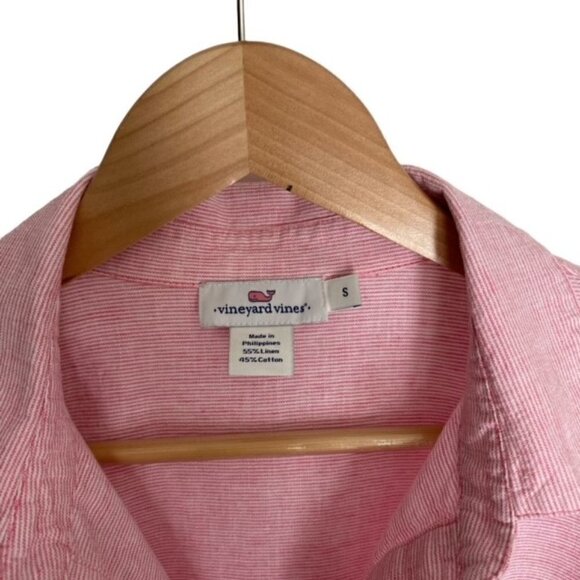 Vineyard Vines Pink & White Linen Blend Tunic Small - Picture 2 of 5